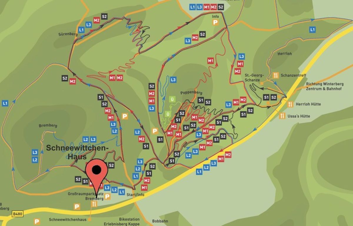 Mountainbike Trailpark Winterberg Übersichtskarte