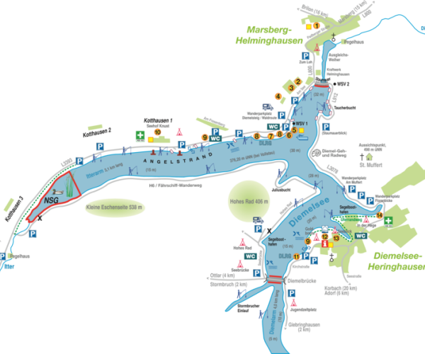 Algemene kaart van de visserij aan de Diemelsee